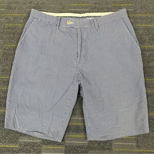 Polo Ralph Lauren Mens Cotton Gingham Plaid Check Shorts Navy Blue 38 Preppy